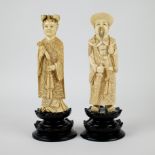 Chinese emperor and empress carved in ivory