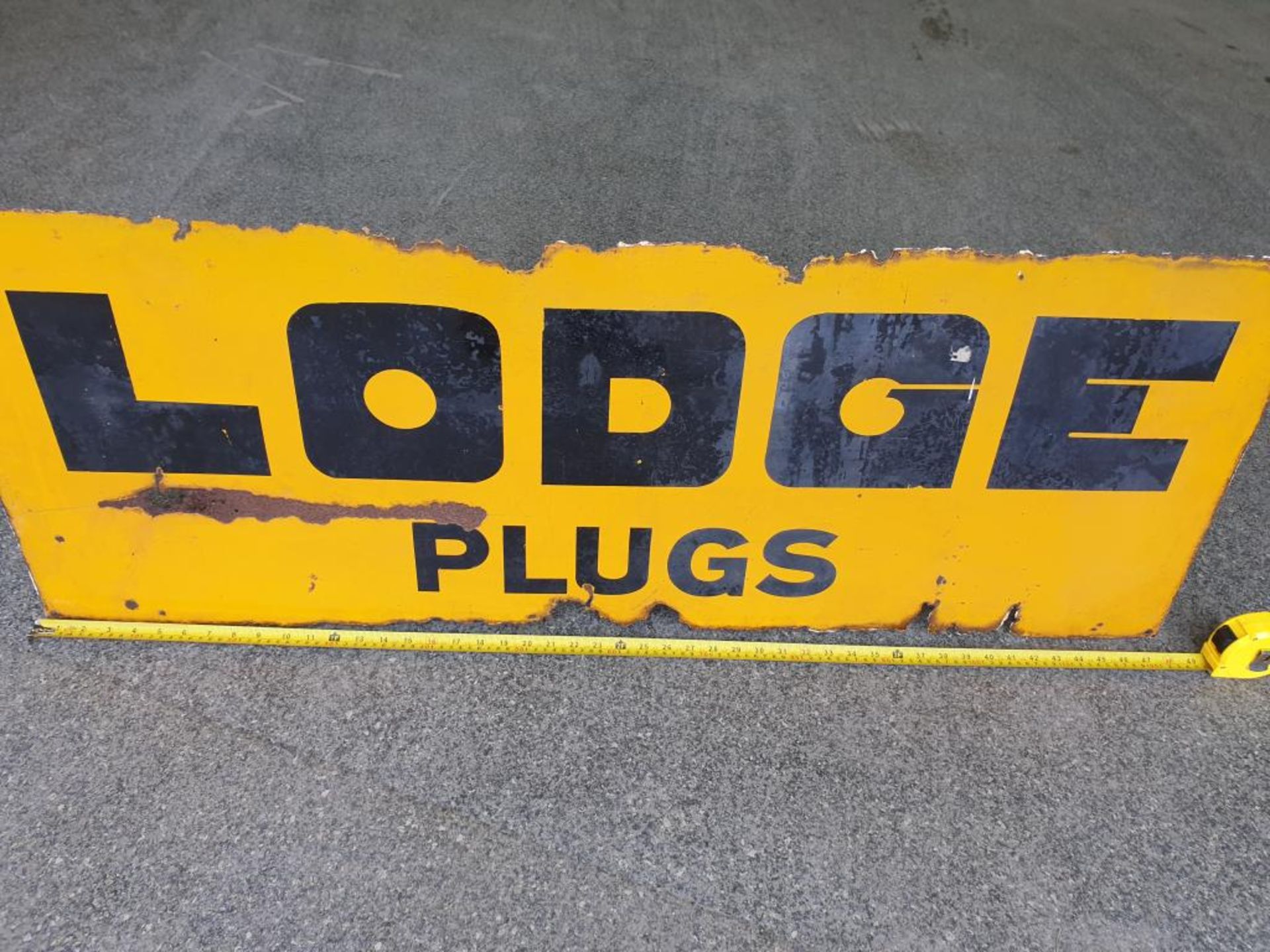 Original Lodge Spark Plug Enamel Sign