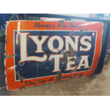 LYONS ENAMEL TEA SIGN