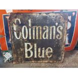 COLMANS BLUE ENAMEL SIGN