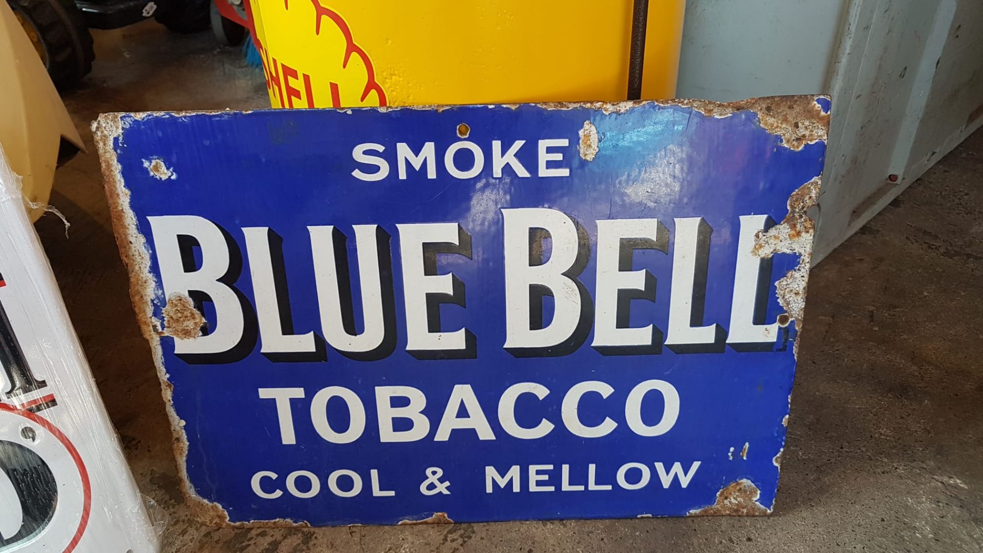 BLUE BELL TOBACCO DOUBLE SIDED SIGN