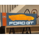 LARGE ILLUMINATED METAL FORD GT40 SIGN