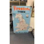 ENAMEL FIRESTONE MAP SIGN ENGLAND AND WALES