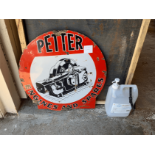 PETTER ENGINE ROUND ENAMEL SIGN