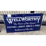 RARE WELLWORTHY DEALER ENAMEL SIGN