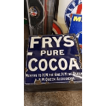 ORIGINAL FRYS COCOA ENAMEL SIGN H.M THE KING