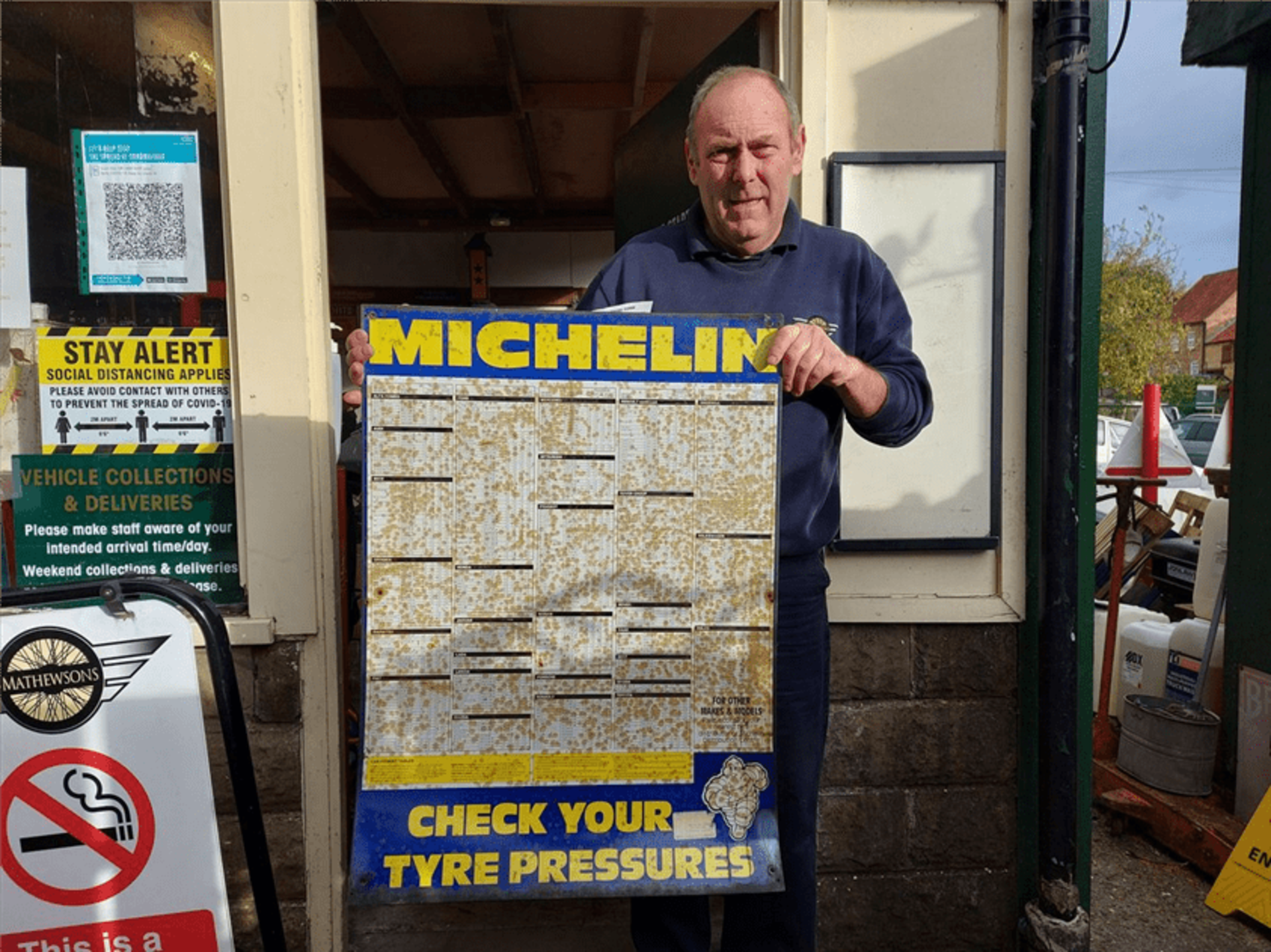 MICHELIN TYRE PRESSURE METAL SIGN