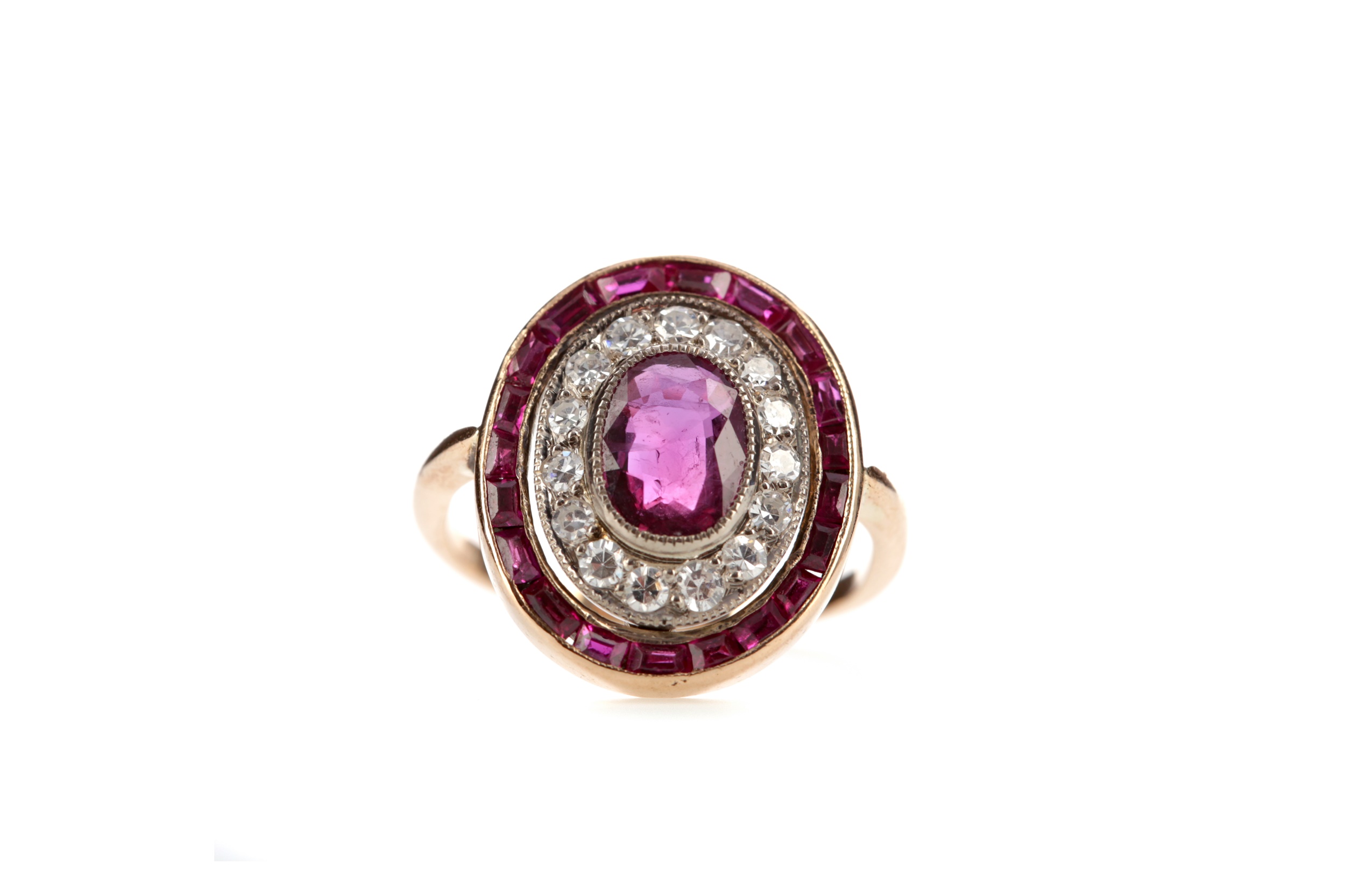 A RUBY AND DIAMOND RING