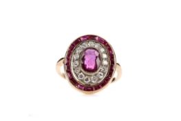 A RUBY AND DIAMOND RING