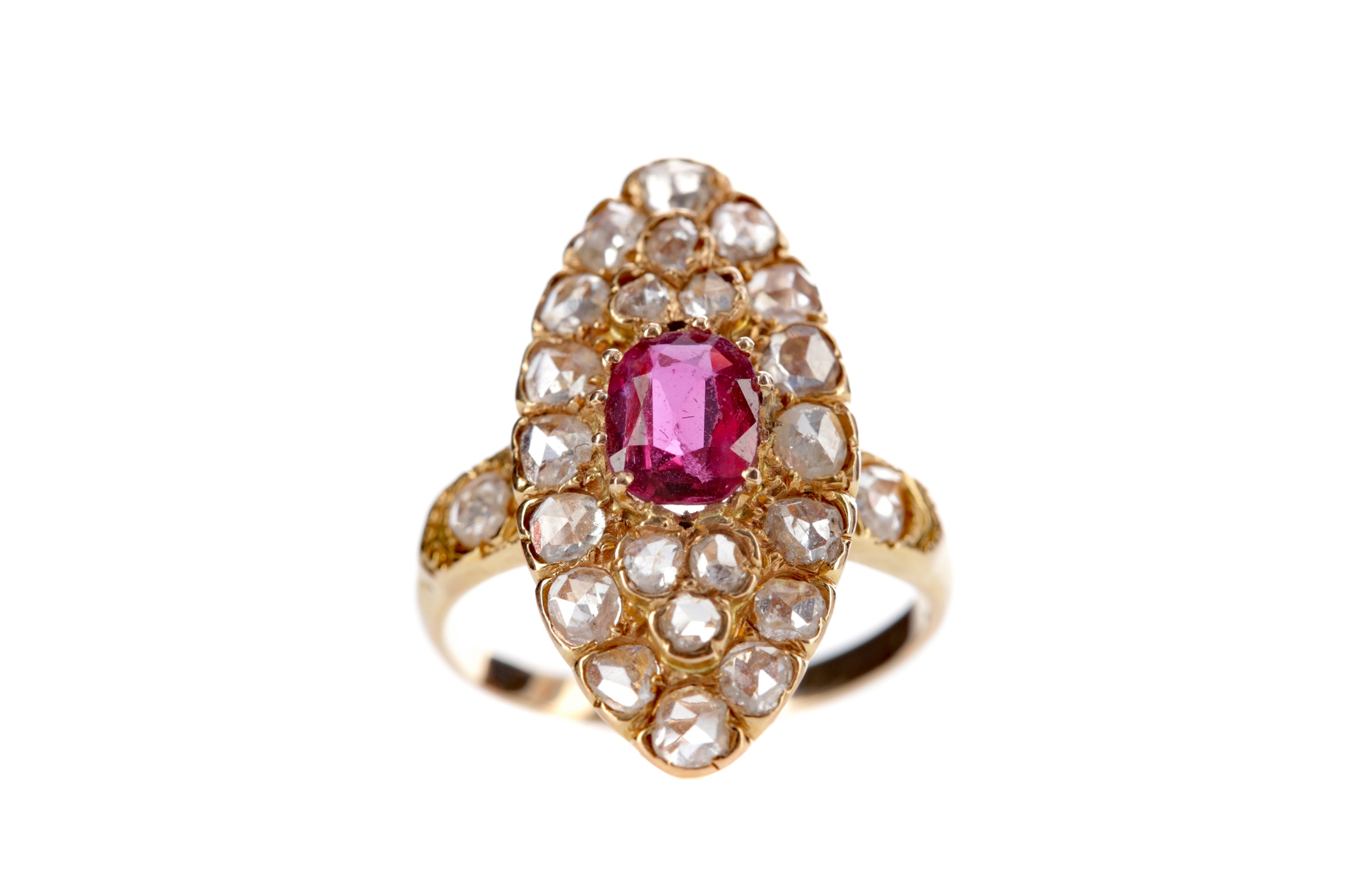 A RUBY AND DIAMOND RING