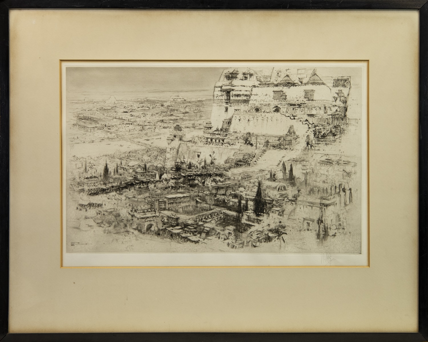 BABYLON, AN ETCHING BY WILLIAM WALCOT