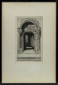 ORNATE DOORS, AN ETCHING BY TOM MAXWELL