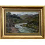 RIVER LANDSCAPE, AN OIL BY JAMES KAY