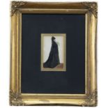 A PAIR OF WATERCOLOURS OF A WOMAN IN BLACK