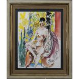 SEATED NUDE, A WATERCOLOUR BY HENDRIK GRISE