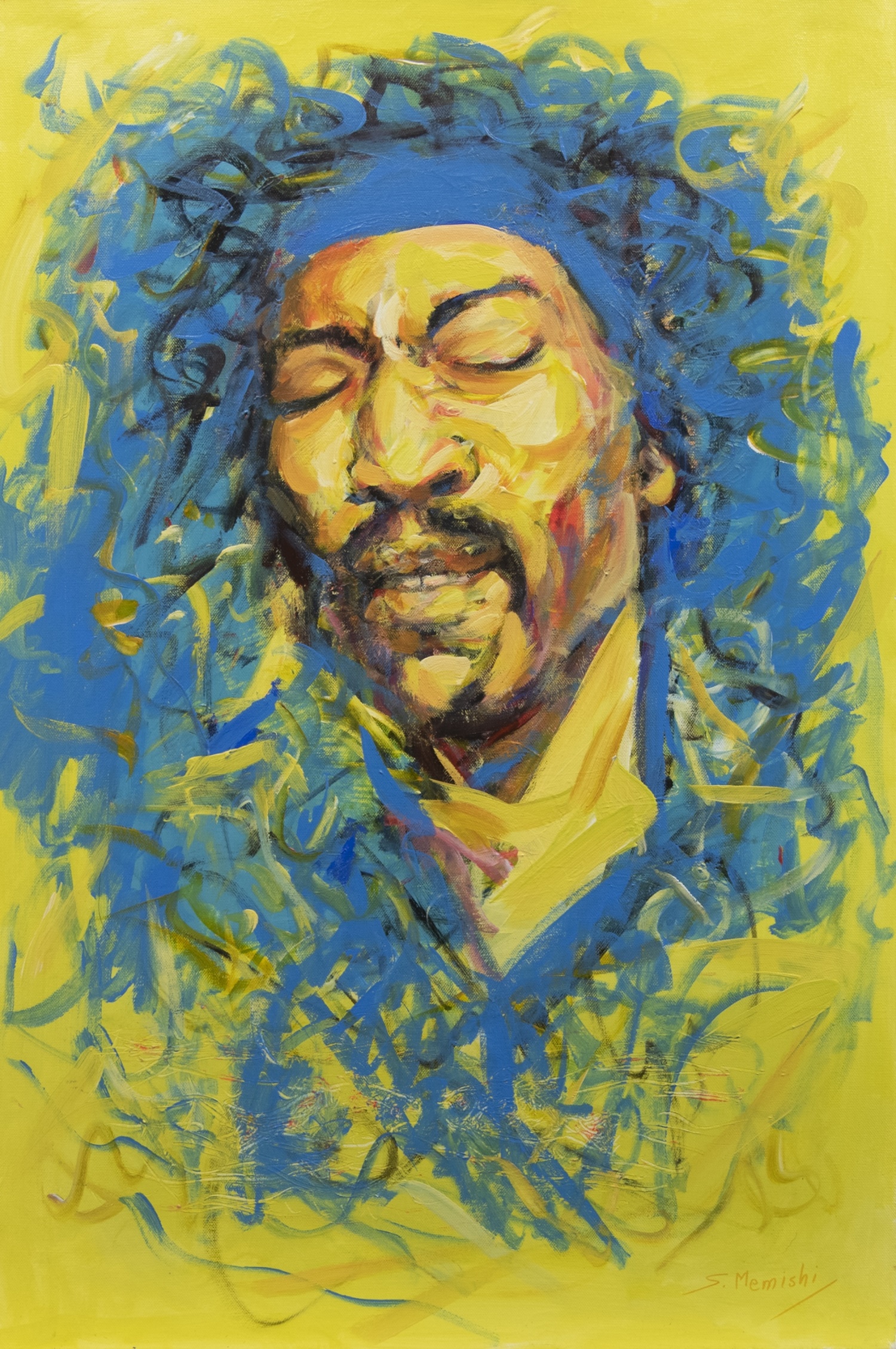 JIMI HENDRIX, AN OIL BY SHAHIN MEMISHI