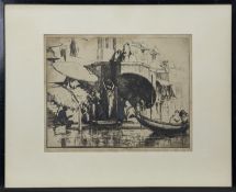 VENETIAN SCENE, AN ETCHING BY ERNEST STEPHEN LUMSDEN