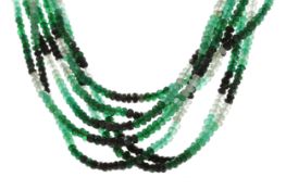 A BEADED EMERALD NECKLACE