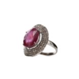 A RUBY AND DIAMOND RING