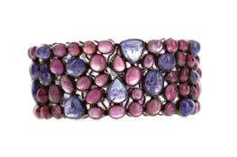 A TANZANITE AND RUBY BRACELET