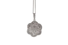 A DIAMOND FLOWER PENDANT