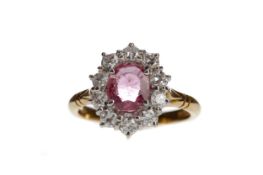 A RUBY AND DIAMOND RING