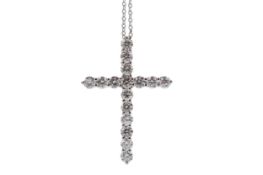 A DIAMOND CROSS PENDANT