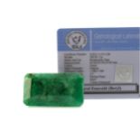 A CERTIFICATED UNMOUNTED EMERALD