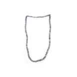 A TANZANITE BEAD NECKLACE