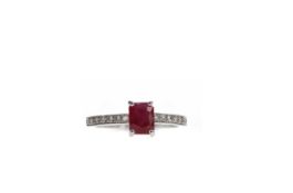 A RUBY AND DIAMOND RING