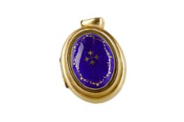 A BLUE ENAMELLED LOCKET