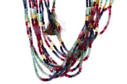 A MULTI GEMSTONE BEAD NECKLACE