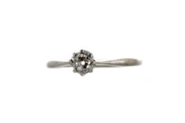 AN OLD CUT DIAMOND SOLITAIRE RING