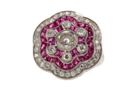 A RUBY, SPINEL AND DIAMOND RING