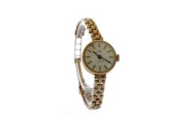 A LADY'S UNO NINE CARAT GOLD MANUAL WIND WRIST WATCH