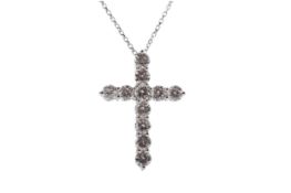 A DIAMOND CROSS PENDANT