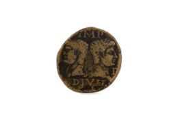 AN AUGUSTUS AND AGRIPPA (27 BC - 14 AD) COPPER AS