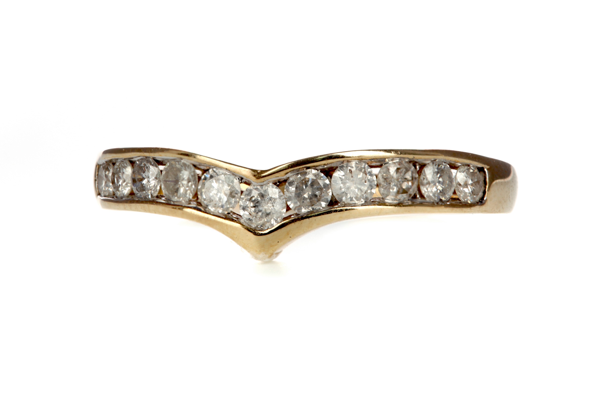 A DIAMOND WISHBONE RING