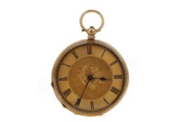 A LADY'S EIGHTEEN CARAT GOLD OPEN FACE FOB WATCH