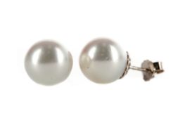 A PAIR OF SOUTH SEA PEARL STUD EARRINGS