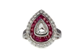 A RUBY AND DIAMOND RING