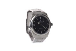 A GENTLEMAN'S ROLEX EXPLORER STAINLESS STEEL AUTOMATIC WRIST WATCH