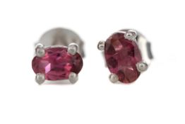 A PAIR OF PINK TOURMALINE EARRINGS