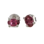 A PAIR OF PINK TOURMALINE EARRINGS