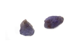 **TWO CERTIFICATED UNMOUNTED ROUGH TANZANITES