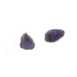 **TWO CERTIFICATED UNMOUNTED ROUGH TANZANITES