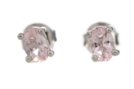 A PAIR OF MORGANITE EARRINGS