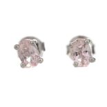 A PAIR OF MORGANITE EARRINGS