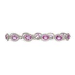 A PINK SAPPHIRE AND DIAMOND BRACELET