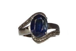 A KYANITE AND DIAMOND RING